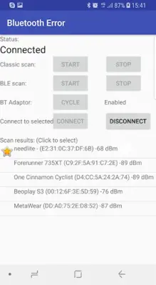 Bluetooth Error android App screenshot 0