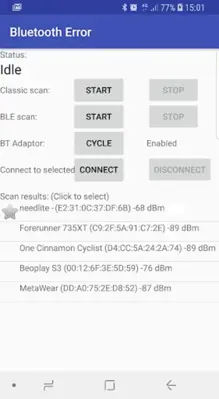 Bluetooth Error android App screenshot 1